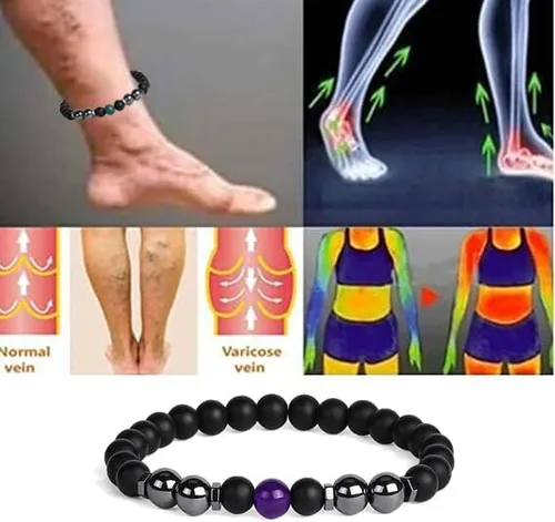 Vista 6 de INENIMARTJ Tobilleras de obsidiana negra para mujeres y hombres, 2 pulseras ajustables tobilleras de piedra natural para yoga, Piedra, Sin gemas.
