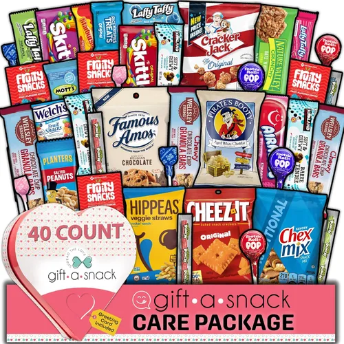Vista 27 de Gift A Snack - Caja de aperitivos paquete variado de dulces + tarjeta