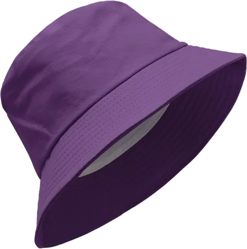 Vista 16 de PFFY Bucket Hat for Women Men Cotton Summer Sun Beach Fishing Cap Negro puro