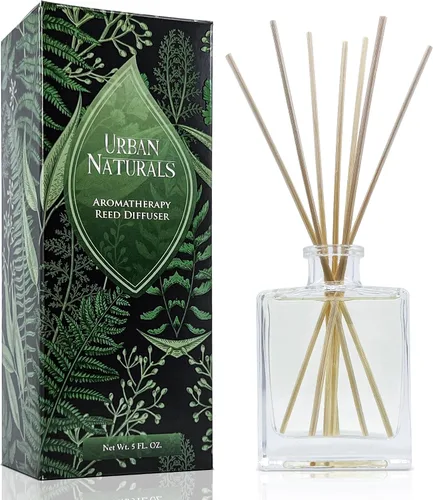 Vista 23 de Urban Naturals Balsam Forest - Juego de aceites difusores de varillas – Abeto Fraser, hoja perenne, pino, cedro leñoso y sándalo – Botella de vidrio