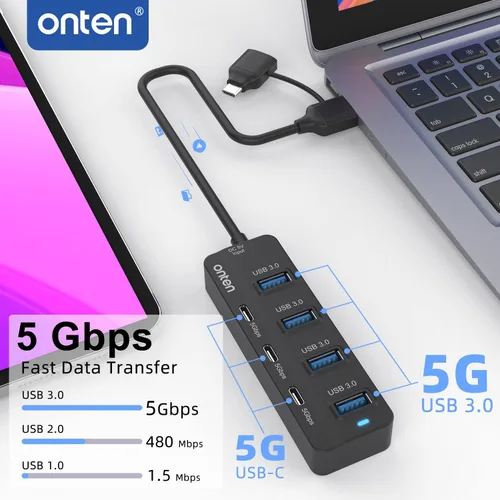 Vista 2 de HUB USB-A$USB-C, Hub de 7 Puertos (USB-C)