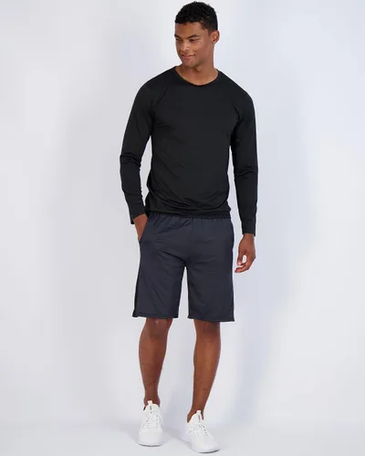 Vista 5 de Real Essentials - Paquete de 4 unidades camisa Dry-Fit de manga larga para hombre, disipa la humedad, con protección solar FPU 50+ contra rayos