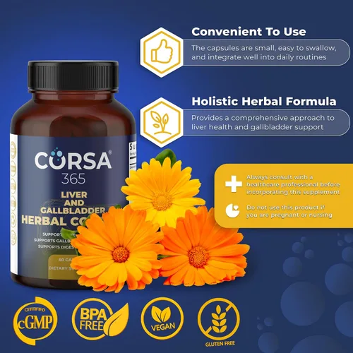 Vista 6 de Fórmula de apoyo para la salud del hígado y la vesícula biliar, desintoxicación y reparación del hígado, complejo herbario con escaramujos