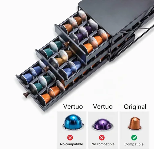 Vista 4 de ZCDCP Soporte para cajones de café, compatible con cápsulas Nespresso Originaline, organizador de encimera de cocina de oficina