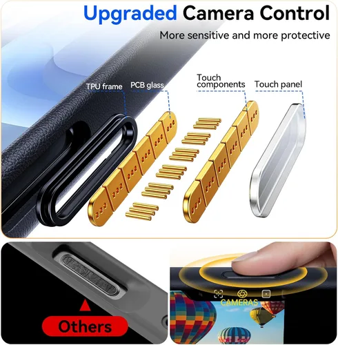 Vista 4 de Funda magnética 3 en 1 a prueba de golpes para iPhone 17 Pro, compatible con MagSafe, protección militar superior, 1 protector de pantalla + 1