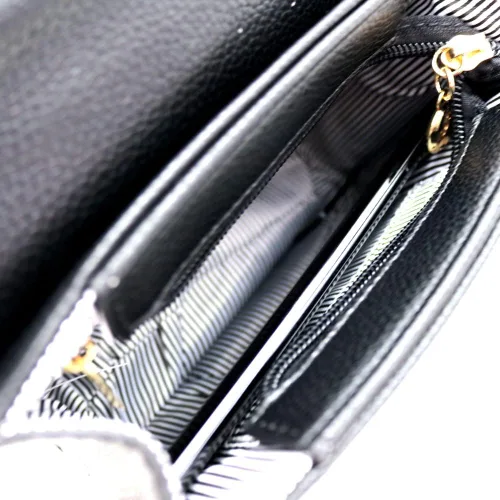 Vista 5 de Elegante bolso de mano pequeño de metal con asa superior simple y minimalista