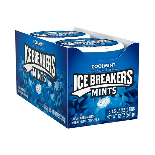 Vista 3 de ICE BREAKERS Coolmint Latas de mentas sin azúcar, 1.5 oz (8 unidades)