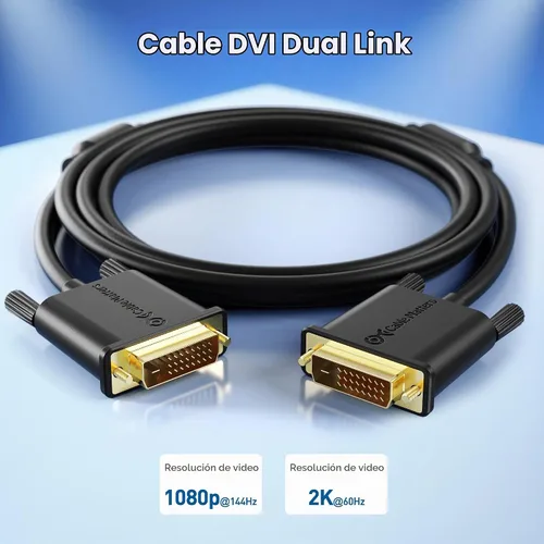 Vista 2 de Cable Matters Cable DVI con ferritas, doble enlace, 6 pies