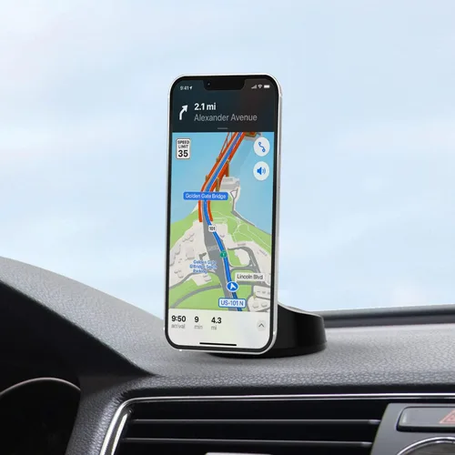 Vista 2 de Kenu Airbase - Soporte magnético para salpicadero y parabrisas de automóvil, soporte magnético para teléfono celular con pivote de 360 grados