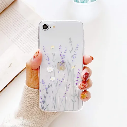 Vista 4 de Funda compatible con iPhone 6/6s para niñas y mujeres, elegante funda de protección de gel de goma TPU transparente suave y transparente para iPhone