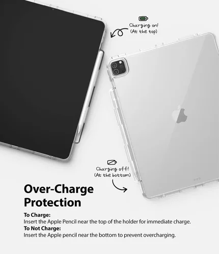 Vista 11 de Ringke Fusion Plus [Funda + soporte para lápices] compatible con iPad Pro 12.9 (6ª generación 2022, 5ª generación 2021), parte trasera dura