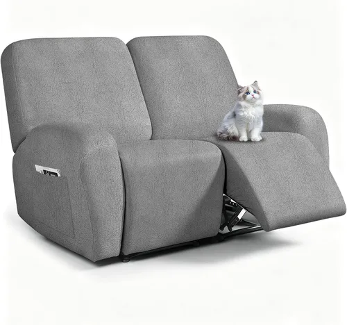 Vista 92 de ANARACHON Fundas para sillas reclinables con aspecto de cuero, funda elástica de 4 piezas, funda suave para silla reclinable, protector de muebles