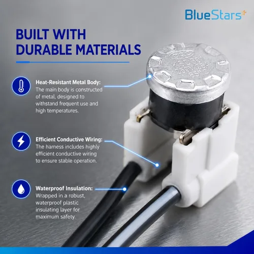 Vista 4 de BlueStars W10258275 Fusible térmico bimetálico para lavavajillas, compatible con lavavajillas Whirlpool Kenmore, instrucciones claras incluidas