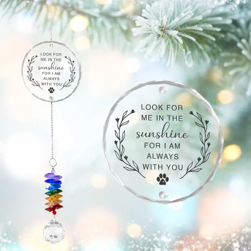 Vista 17 de Adorno de cristal para atrapasoles – Regalo conmemorativo por la pérdida de un ser querido – My Mind Still Talks to You – Recuerdo de duelo