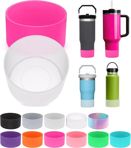 Vista 8 de PICcircuit 2 piezas para Stanley Boot, fondo de silicona para Quencher Adventure 40oz 30oz botella IceFlow 20oz 30oz y para vaso Hydroflask 12-24oz