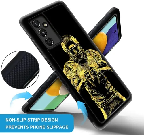 Vista 4 de Funda compatible con Samsung Galaxy A13, funda protectora de fútbol americano para hombres y mujeres, goma de silicona suave antideslizante y a