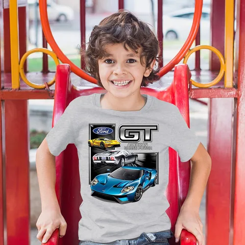 Vista 4 de Ford GT American Horse Power - Camiseta deportiva para niños, con licencia de coche de carreras