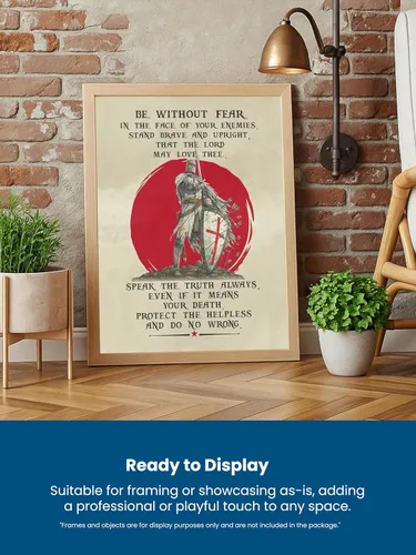 Vista 4 de AMERICAN LUXURY GIFTS Be Without Fear Christian Armor of God Warrior - Decoración de pared inspiradora de fe para el hogar, oficina, iglesia, cueva