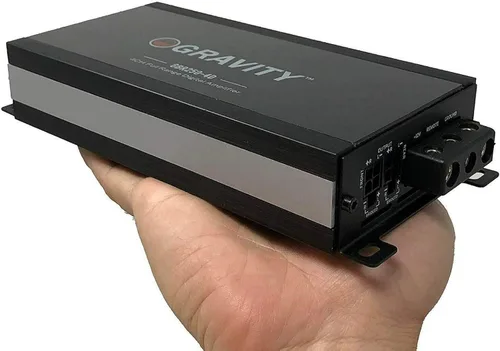 Vista 2 de Gravity GBR250.4D True 360 W RMS Micro Ultra Compact Digital 4 canales Amplificador de rango completo con entrada estéreo RCA - Perfecto