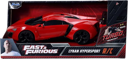 Vista 7 de Jada Fast & Furious 7.5" Lykan Hypersport - Coche de control remoto RC con 2.4GHz, juguetes para niños y adultos Supra