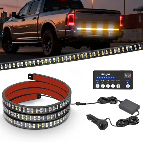 Vista 16 de Nilight 6 piezas de luces de neón para la parte baja del auto, tiras de luces RGB multicolores de 300 LEDs, función activa de sonido DIY, modo
