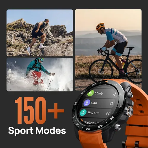 Vista 7 de mibro GS Explorer S - Reloj inteligente militar resistente para hombre con bisel de cerámica, pantalla AMOLED de 1.32 pulgadas, GPS de doble banda