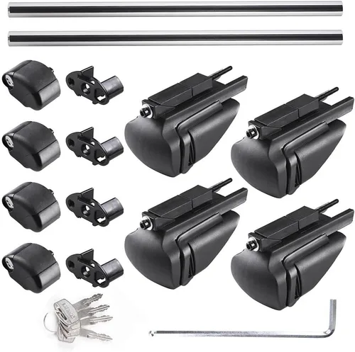 Vista 7 de Yescom Portaequipajes universales de aluminio de 50 pulgadas, barra de riel transversal de carga para equipaje, abrazadera ajustable para SUV
