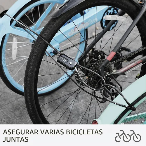 Vista 6 de Candado de cable pitón de 6 pies para bicicleta, bicicleta, scooter, bloqueo de cámara de sendero, candado de combinación de 4 dígitos, antirrobo