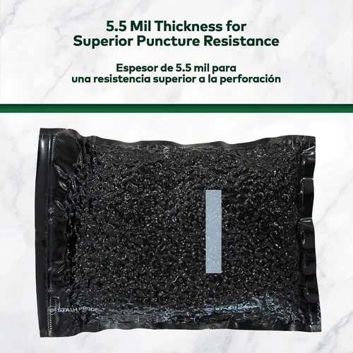 Vista 2 de Bolsas de sellado al vacío de 15 x 20 pulgadas (50 unidades) de 5.5 mil (negro y negro) – Sin BPA de grado comercial para almacenamiento, bolsa