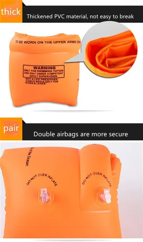 Vista 3 de Anillos flotantes de brazo de natación para niños y adultos (paquete de 8) con bomba inflable, flotadores de brazo de PVC para niños, bandas