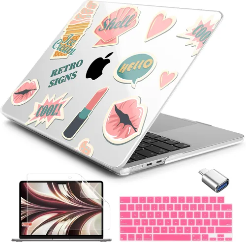 Vista 31 de Batianda AstroGrid - Funda para MacBook Air de 13.6" M2-M5 Chip, Galaxy Líneas abstractas