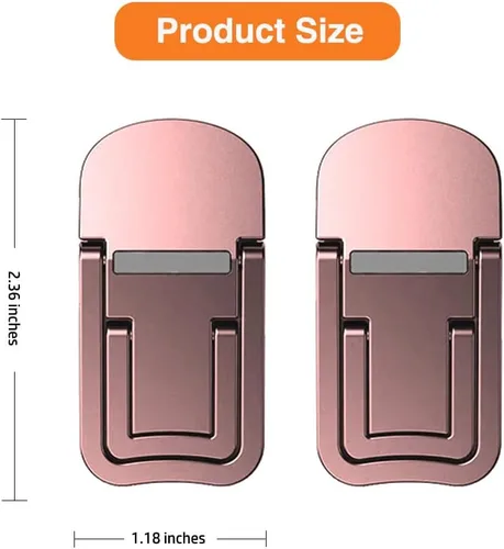 Vista 5 de 2 piezas de soporte para laptop plegable mini de aleación de zinc, elevador portátil para teclado de computadora con 2 ángulos ajustables, soporte