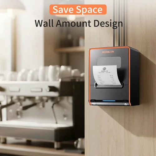 Vista 5 de Rongta Impresora POS, impresora térmica directa de recibos de 3.150 in con cortador automático, interfaz Ethernet serie USB, compatible con cajón