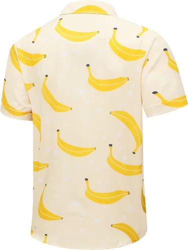 Vista 3 de Camisa hawaiana para hombre, manga corta, con botones, ropa de playa, unisex, flamencos de verano, camisas florales Aloha