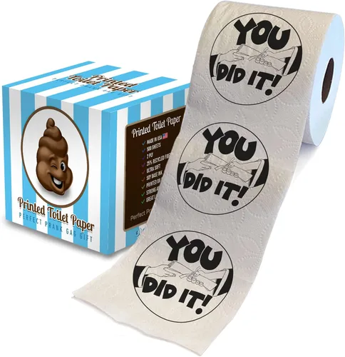 Vista 13 de Printed TP Papel higiénico impreso con texto en inglés "Congrats on Graduation", divertido rollo de papel higiénico para las mejores bromas