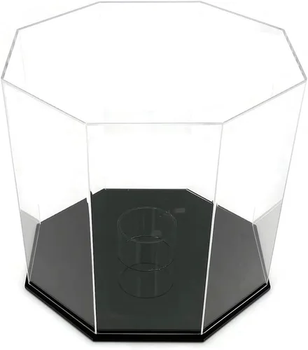 Vista 3 de OnDisplay Deluxe Octagon - Vitrina de baloncesto y balón de fútbol con protección UV, base negra