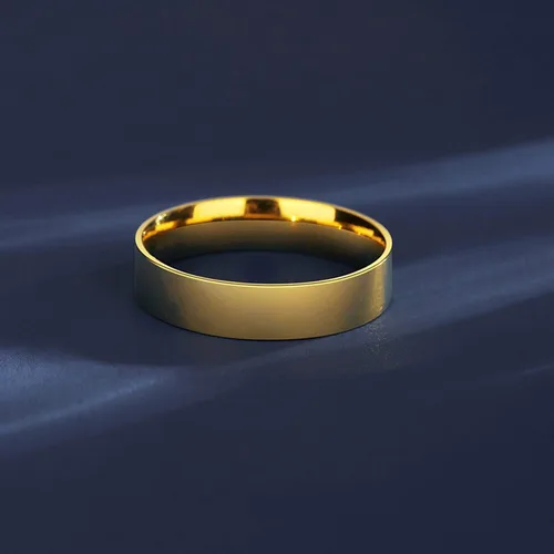 Vista 12 de Anillos chapados en oro de 14 quilates, anillos modernos de oro de banda ancha, anillos gruesos para mujeres y hombres