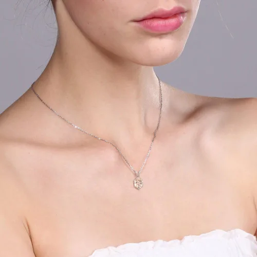 Vista 3 de Gem Stone King 925 Sterling Silver Gemstone Birthstone Pendant Necklace For Women Oval 7X5MM With 18 inch Chain Fine Jewelry Gifts for Her Mom