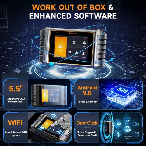 Vista 9 de Escáner FOXWELL OBD2 NT726 y FOXWELL BT705 12V 24V Probador de batería de coche 2022