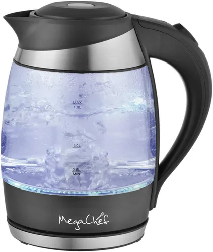 Vista 8 de [Usado] MegaChef 1.8Lt. Cuerpo de vidrio y hervidor de té eléctrico de acero inoxidable con infusor de té