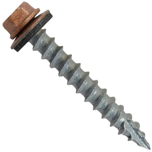 Vista 23 de Tornillos para techos de metal #14 (750) Tornillos x 1-1/2 "ABC Gris Arandela hexagonal Tornillo de techo de chapa metálica para techo.