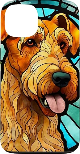 Vista 7 de Airedale Terrier Dog Stained Glass Case for iPhone 17