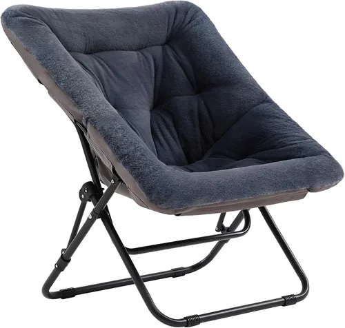 Vista 18 de Tiita Silla Cómoda Plegable, Silla de Acento Plegable de Gran Tamaño de Piel Sintética Suave, Silla de Descanso Perezosa para Niños, Adolescentes
