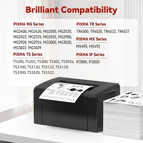 Vista 2 de 245XL - Cartucho de tinta negro compatible con Cannon PG-245 245 XL PG-245XL para Canon PIXMA TR4520 TS302 MG2525 TR4527 TS3322 MG3022 MX490 TS202