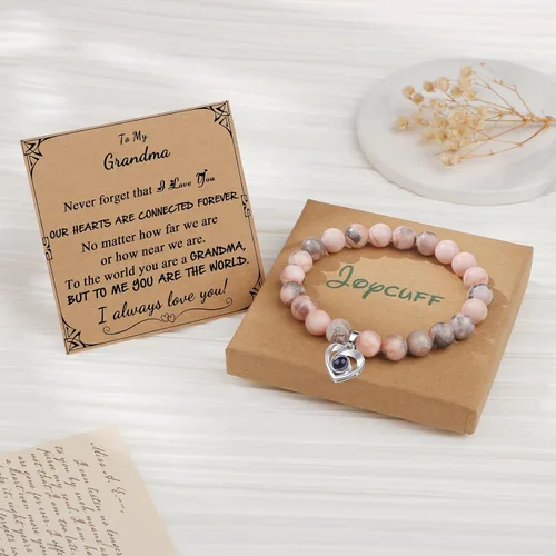 Vista 7 de JoycuFF Pulsera con texto en inglés "I Love You" en 100 idiomas, regalos únicos para hija, nieta, novia, hermana, aniversario significativo