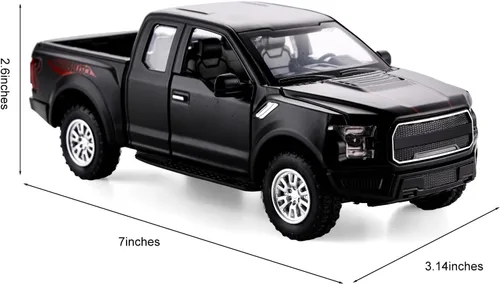 Vista 3 de SASBSC Camioneta de juguete F150 para niños de 3-8 años, camiones de juguete para niños de 4-7 años, modelo de camión de metal fundido a presión