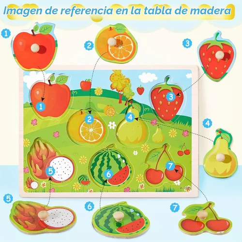 Vista 5 de Chivao - Juego de 8 rompecabezas de madera para animales, vehículos