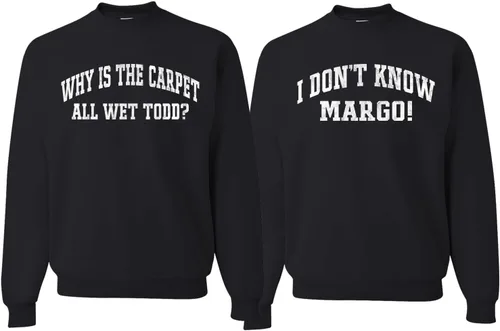 Vista 33 de Wild Bobby Why is The Carpet All Wet Todd Margo - Sudaderas con gráfico de Navidad para parejas