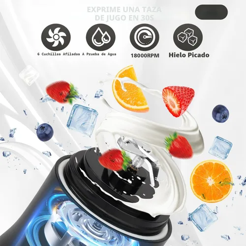 Vista 3 de Licuadora portátil con funda aislada, exprimidor personal para batidos