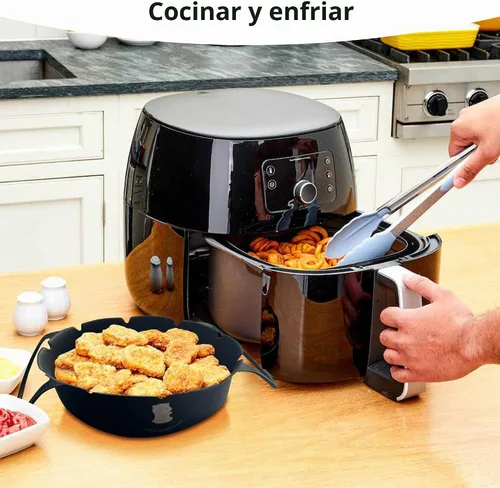 Vista 8 de ARIALASQUALITY Juego de accesorios para freidora de aire con divisor de 8 piezas, forros antiadherentes reutilizables, juego de cocina